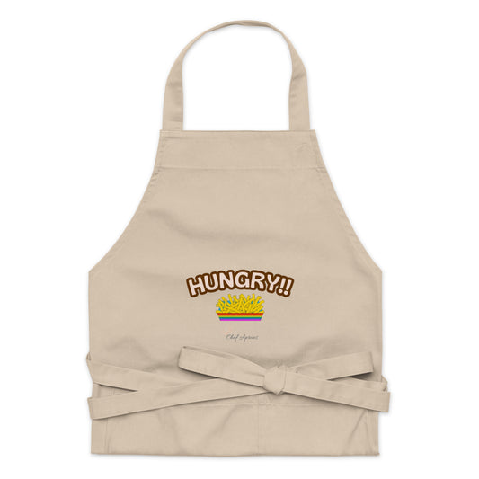 Hungry Text Chef Apron - Fun and Stylish Cotton Apron for Food Lovers